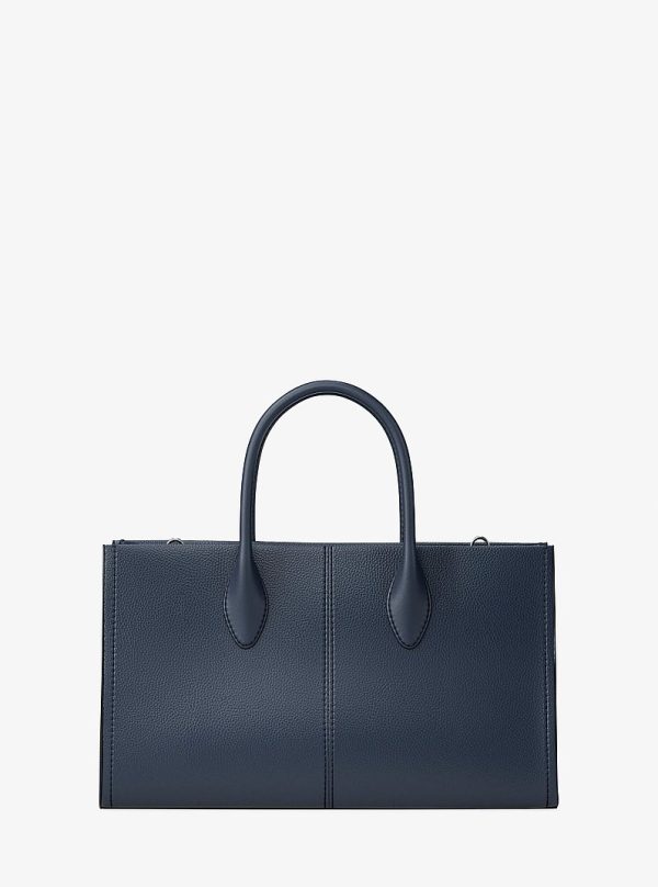 Michael Kors Mirella Medium Navy Pebbled Leather Satchel view 5