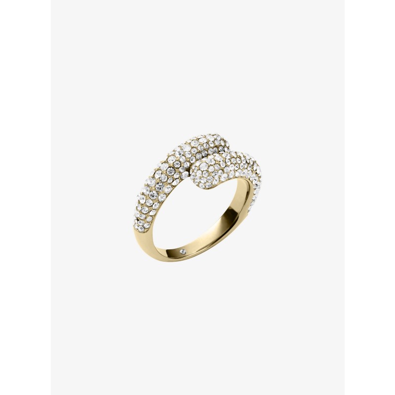 Michael Kors Pave Crystal Dome Ring gold tone SS26 sculptural statement