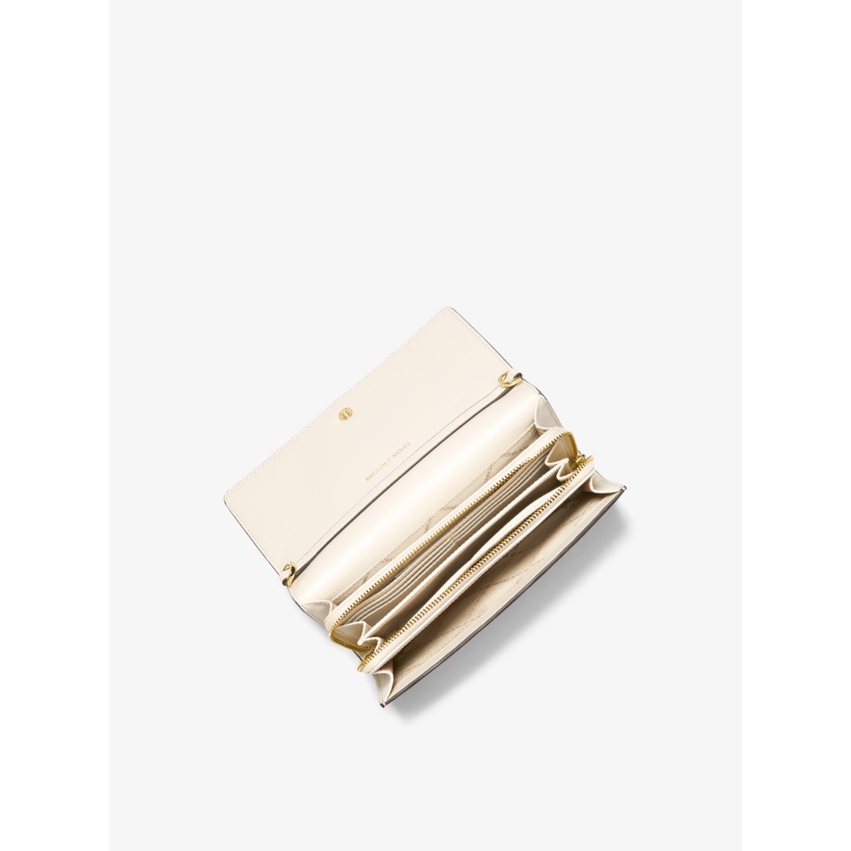 Michael Kors Jet Set Large Leather Crossbody Bag in Light Cream — back