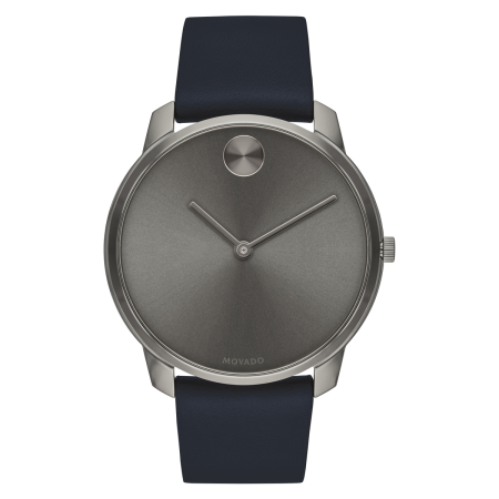 Movado BOLD Thin 42mm Grey Dial Blue Leather Men's Watch 3600586 — primary view