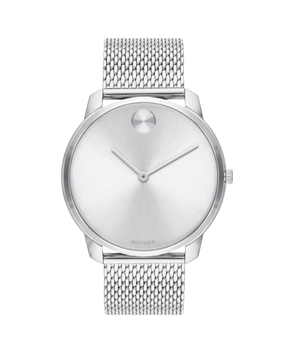 Movado BOLD Thin 42mm Silver Dial Mesh Men's Watch 3600589 — primary view