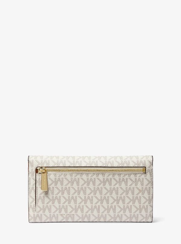Michael Kors Jet Set Large Logo Trifold Wallet Vanilla back