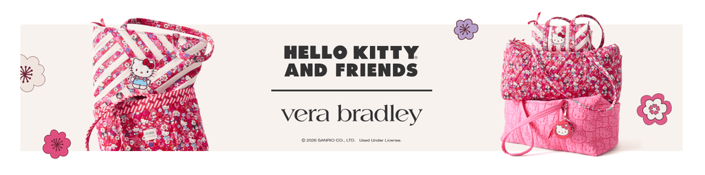 Vera Bradley Travel Cosmetic Case Hello Kitty Hello Hydrangeas 2026 zippered pouch