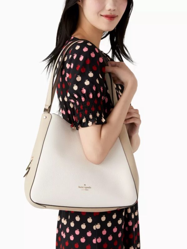 Kate Spade Leila Medium Triple Compartment Shoulder Bag Light Sand Multi - Preorder