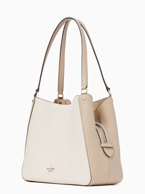 Kate Spade Leila Medium Triple Compartment Shoulder Bag Light Sand Multi - Preorder