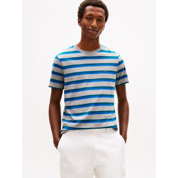 Tommy Hilfiger Stripe Everyday T-Shirt in Grey/Blue Stripe