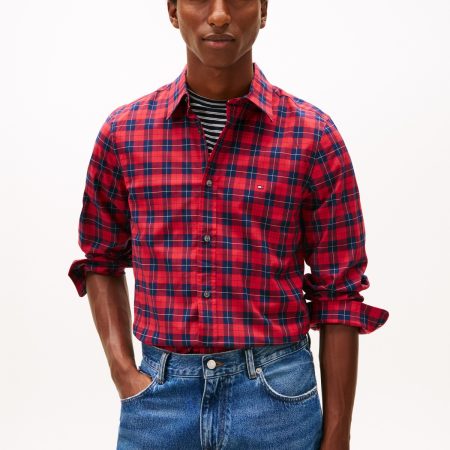 Tommy Hilfiger Slim Fit Plaid All-Day Shirt in Primary Red
