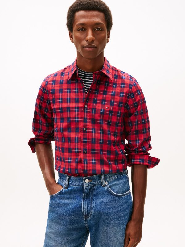 Tommy Hilfiger Slim Fit Plaid All-Day Shirt in Primary Red
