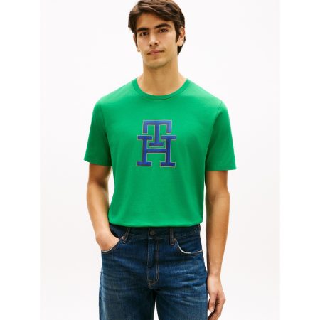 Tommy Hilfiger Monogram Logo T-Shirt in Olympic Green