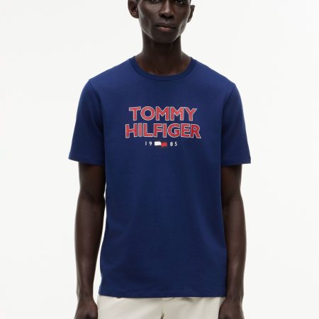 Tommy Hilfiger Bold Tommy 1985 Logo T-Shirt in Navy