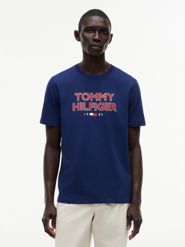 Tommy Hilfiger Bold Tommy 1985 Logo T-Shirt in Navy