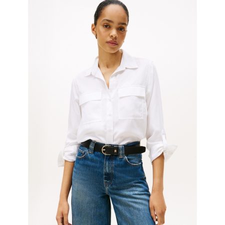 Tommy Hilfiger Lightweight Utility Shirt in Optic White