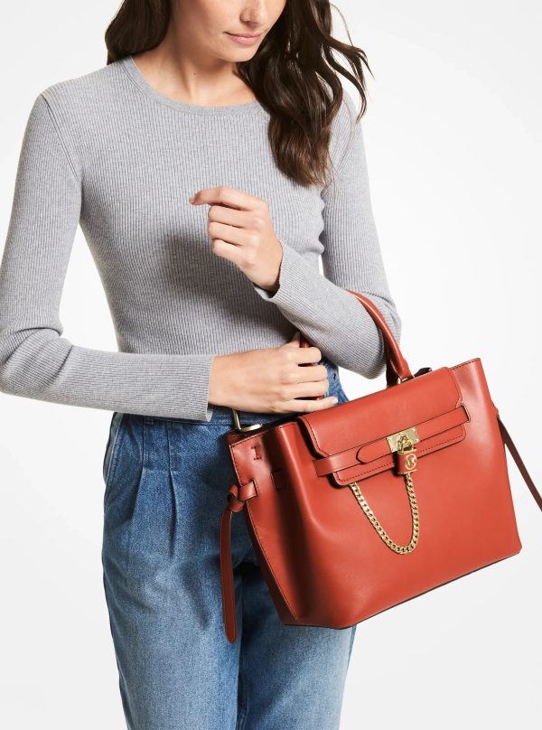 Michael Kors Hamilton Legacy Large Leather Belted Satchel