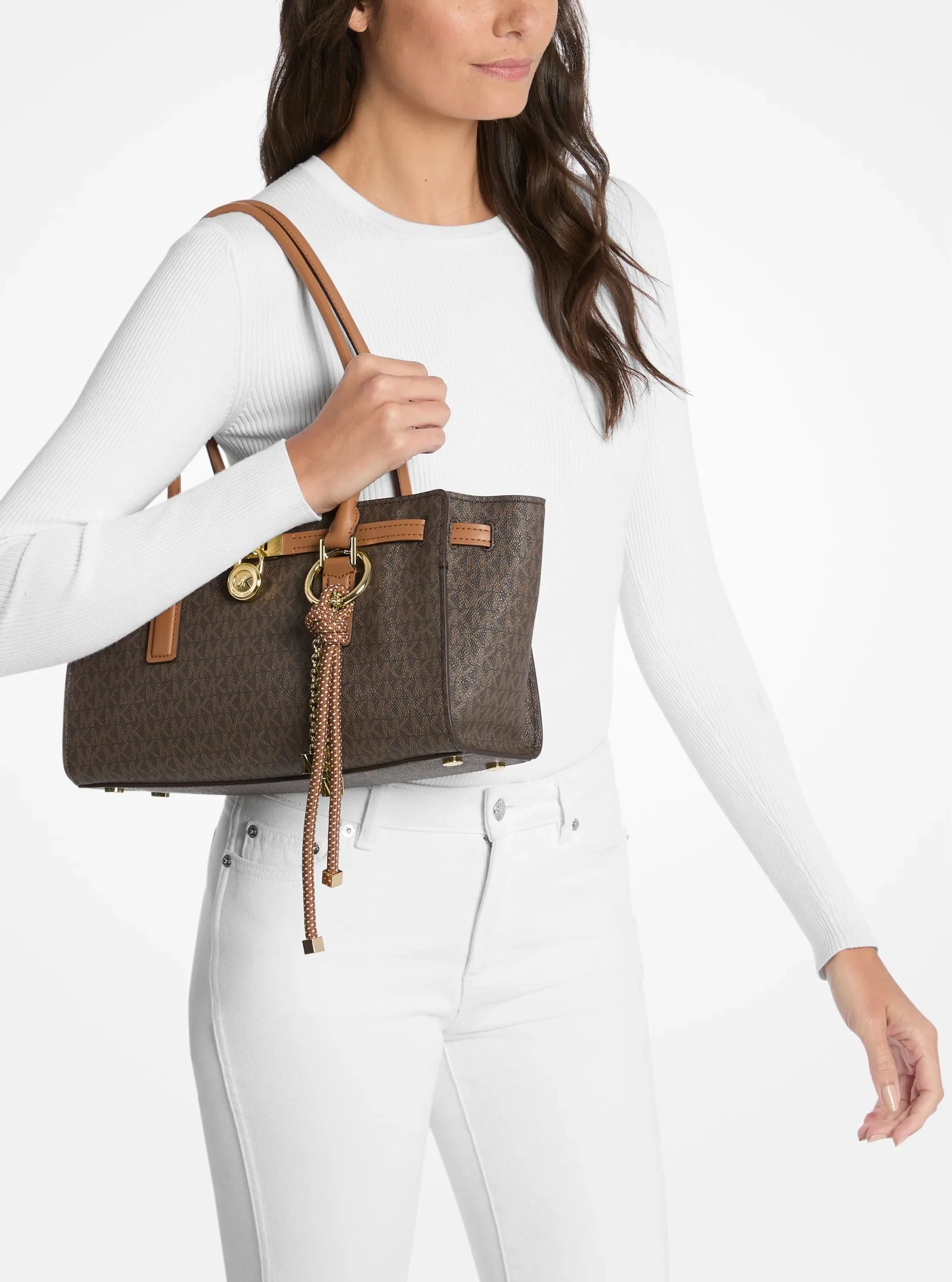 Michael Kors Hamilton Moderne Small Signature Logo Satchel - Image 9