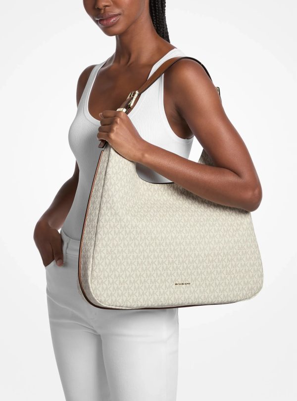 Michael Kors Nolita Large Signature Logo Hobo Shoulder Bag