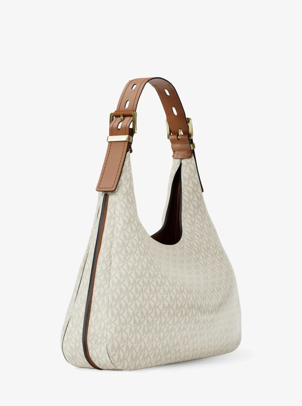 Michael Kors Nolita Large Signature Logo Hobo Shoulder Bag