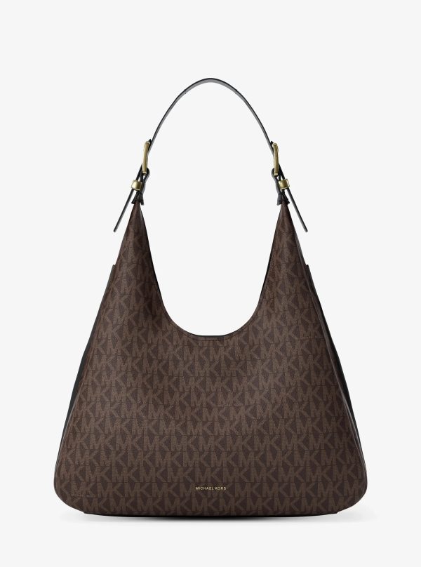 Michael Kors Nolita Large Signature Logo Hobo Shoulder Bag