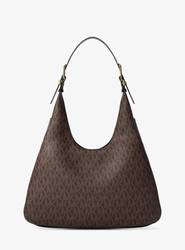 Michael Kors Nolita Large Signature Logo Hobo Shoulder Bag