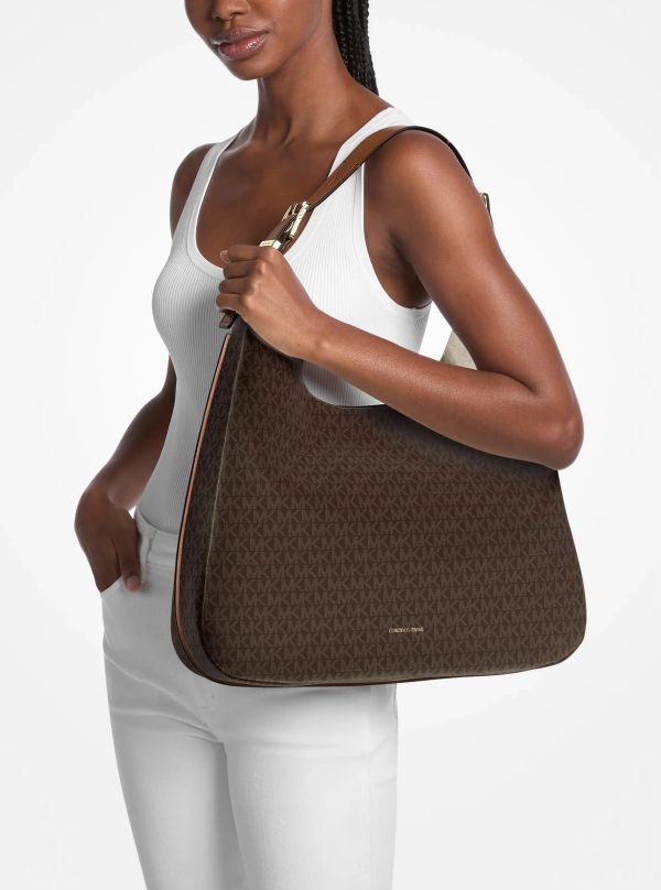 Michael Kors Nolita Large Signature Logo Hobo Shoulder Bag