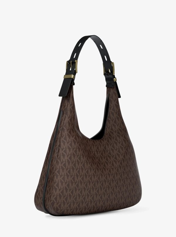Michael Kors Nolita Large Signature Logo Hobo Shoulder Bag