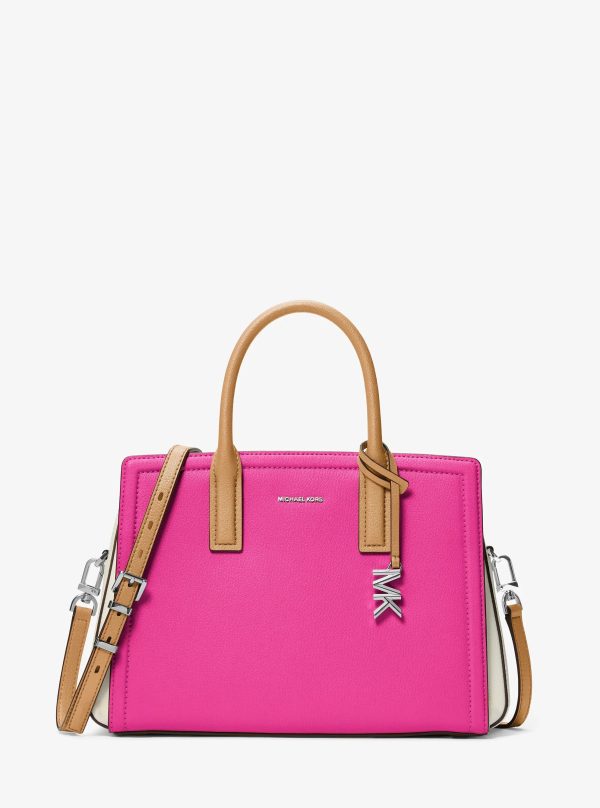 Michael Kors Laila Medium Color-Block Leather Satchel