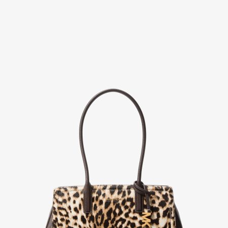 Michael Kors Laila Small Leopard Print Calf Hair Shoulder Bag