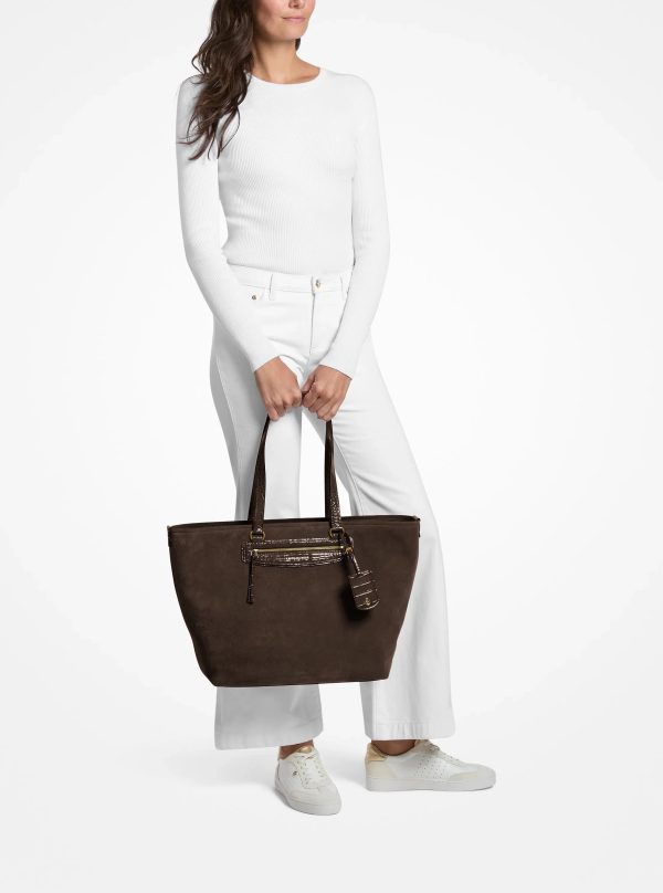 Michael Kors Jet Set Travel Extra-Large Suede Tote Bag