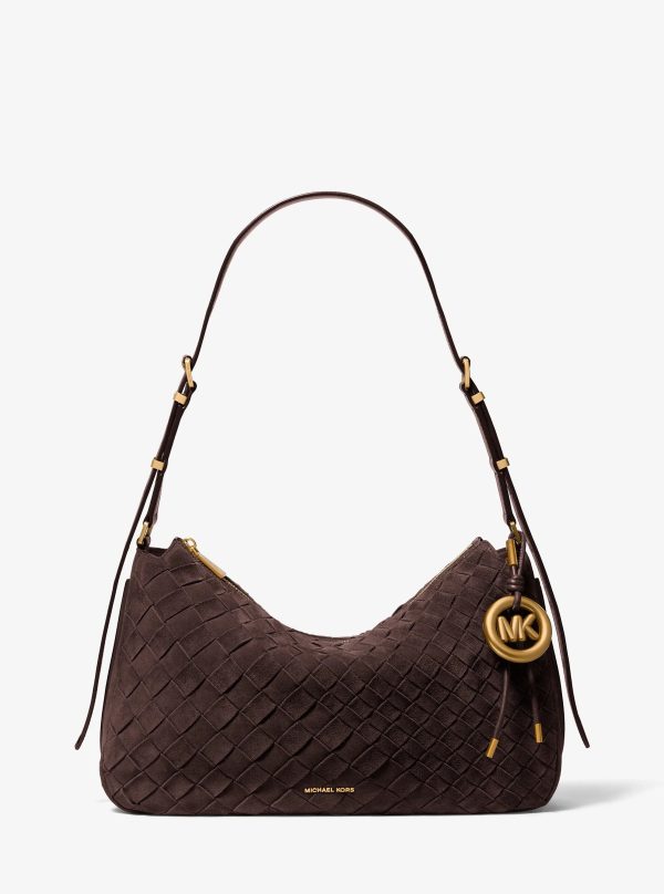 Michael Kors Nolita Medium Hand-Woven Suede Shoulder Bag