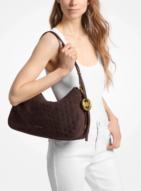 Michael Kors Nolita Medium Hand-Woven Suede Shoulder Bag
