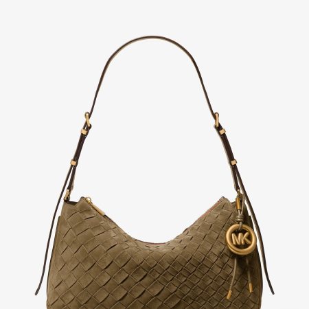 Michael Kors Nolita Medium Hand-Woven Suede Shoulder Bag