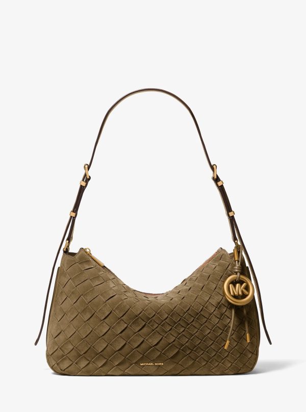 Michael Kors Nolita Medium Hand-Woven Suede Shoulder Bag