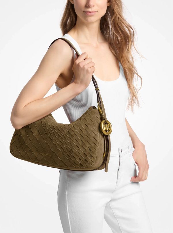 Michael Kors Nolita Medium Hand-Woven Suede Shoulder Bag
