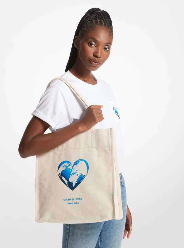 Michael Kors Watch Hunger Stop Cotton Canvas Tote Bag