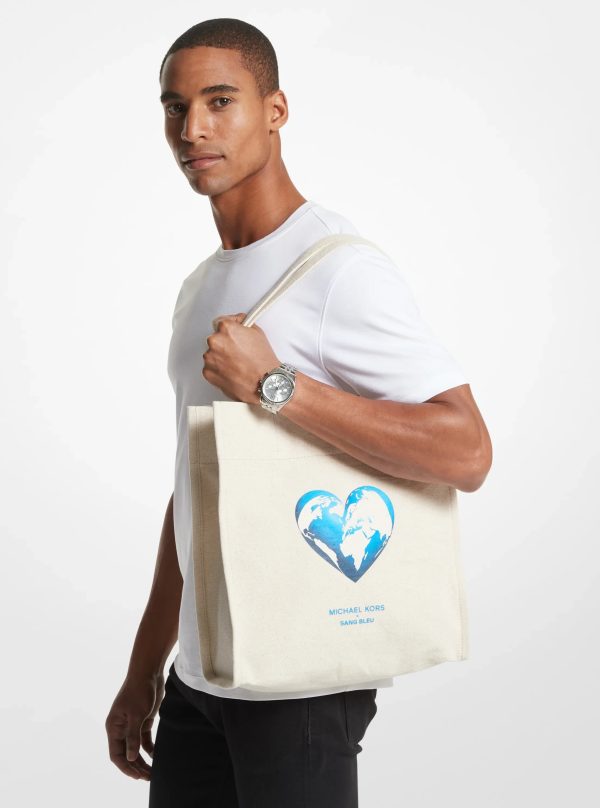Michael Kors Watch Hunger Stop Cotton Canvas Tote Bag