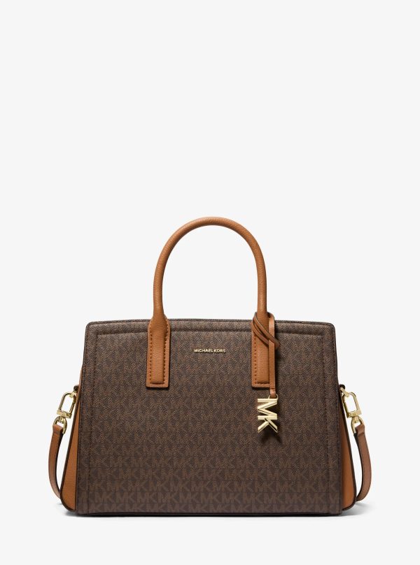 Michael Kors Laila Medium Signature Logo Satchel