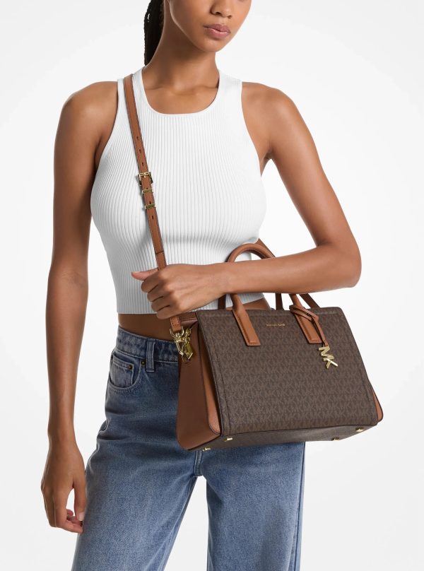 Michael Kors Laila Medium Signature Logo Satchel