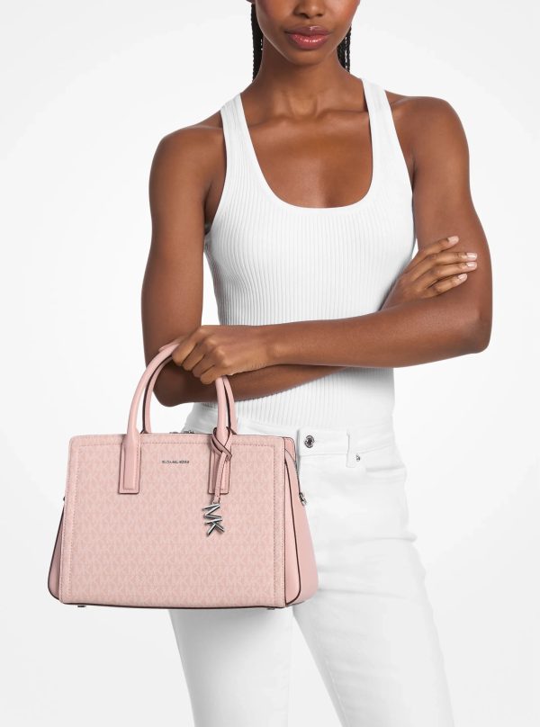 Michael Kors Laila Medium Signature Logo Satchel