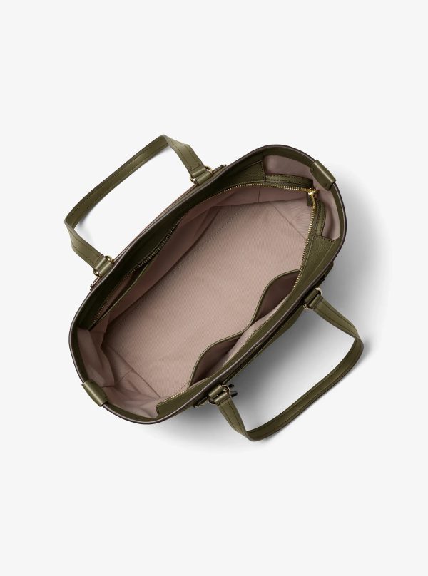 Michael Kors Jet Set Travel Medium Pebbled Leather Tote Bag