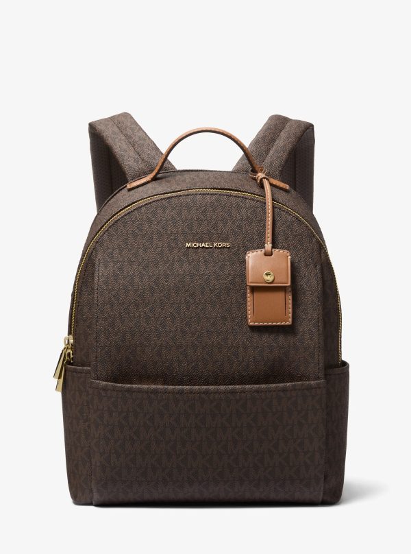 Michael Kors Sable Medium Signature Logo Backpack