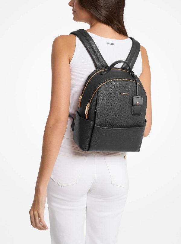 Michael Kors Sable Medium Pebbled Leather Backpack