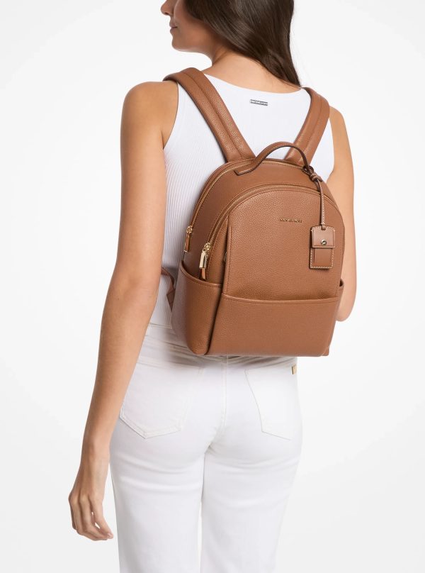 Michael Kors Sable Medium Pebbled Leather Backpack