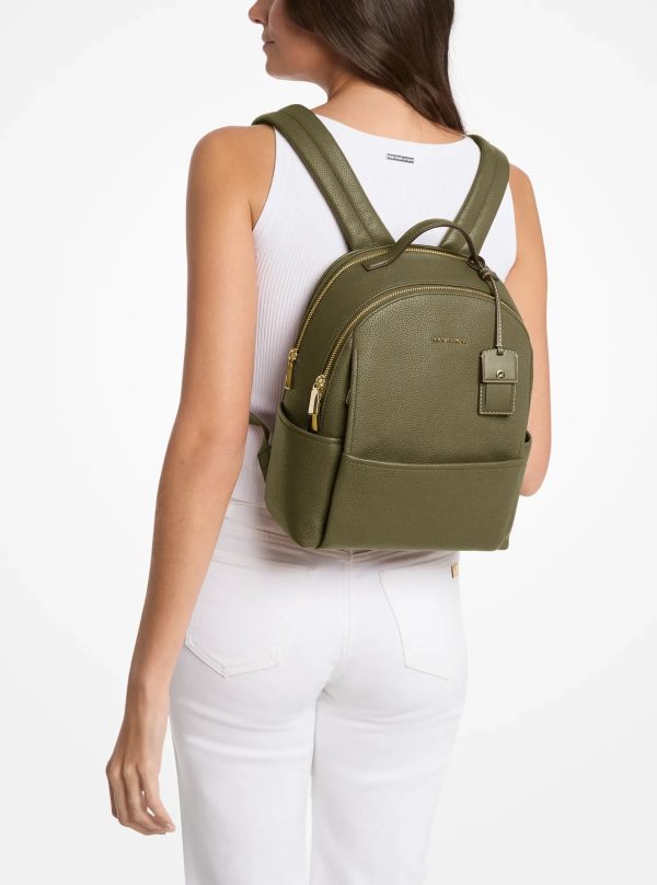 Michael Kors Sable Medium Pebbled Leather Backpack