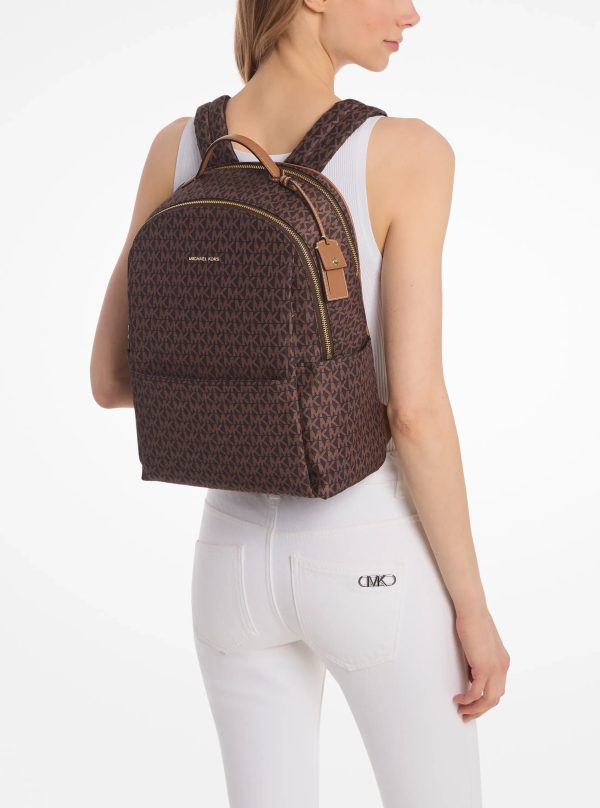 Michael Kors Sable Large Printed Signature Logo Backpack