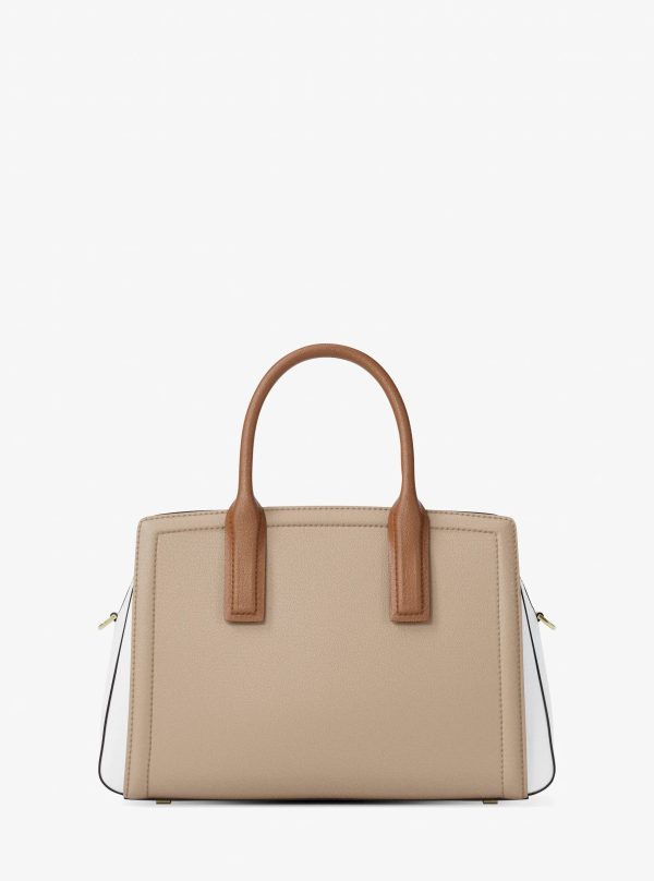 Michael Kors Laila Medium Color-Block Pebbled Leather Satchel