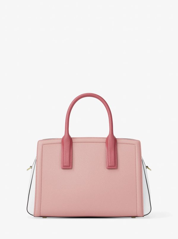 Michael Kors Laila Medium Color-Block Pebbled Leather Satchel