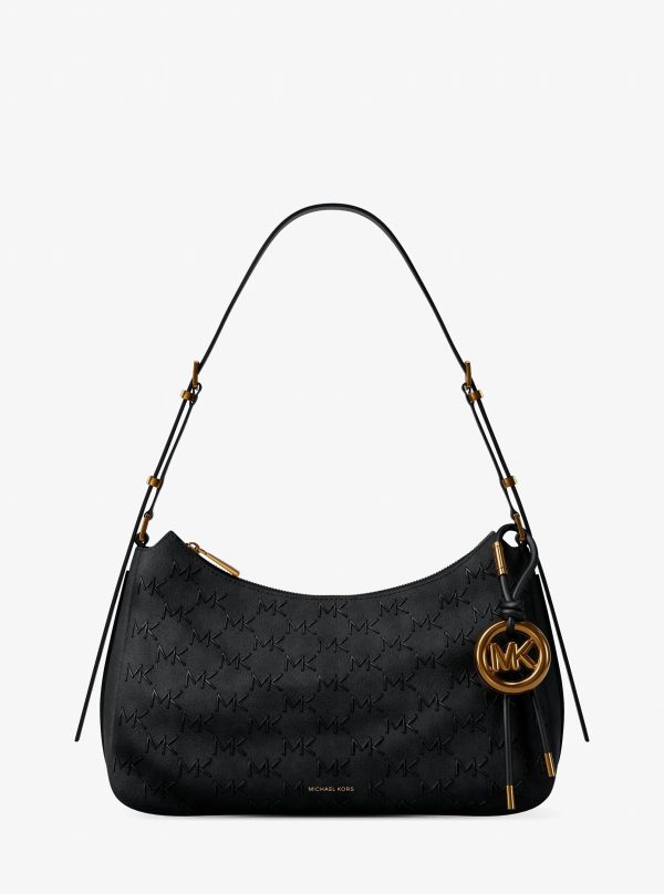 Michael Kors Nolita Medium Whipstitched Logo Leather Shoulder Bag