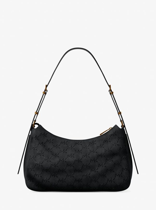 Michael Kors Nolita Medium Whipstitched Logo Leather Shoulder Bag