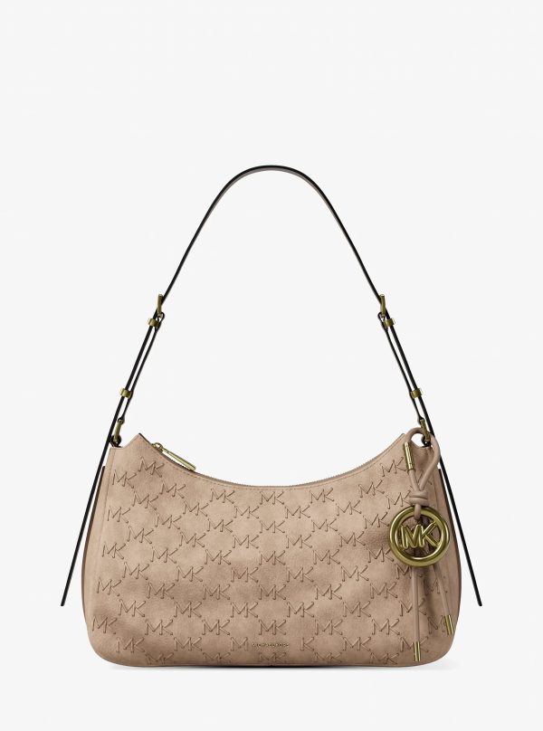 Michael Kors Nolita Medium Whipstitched Logo Leather Shoulder Bag