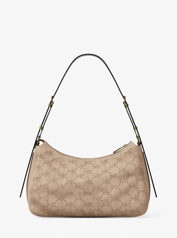 Michael Kors Nolita Medium Whipstitched Logo Leather Shoulder Bag