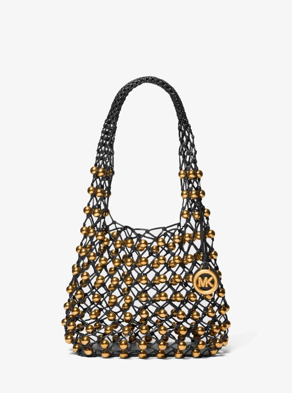 Michael Kors Limited-Edition Gwen Small Studded Hand-Woven Leather Hobo Shoulder Bag